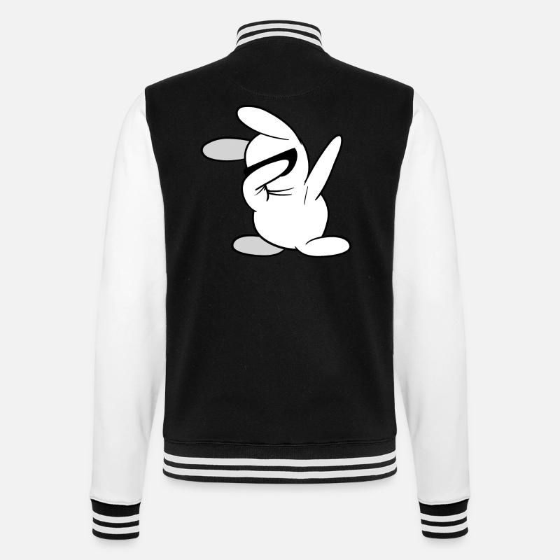 Dabbing Dab rabbit bunny - College Sweat Jacket - black/white