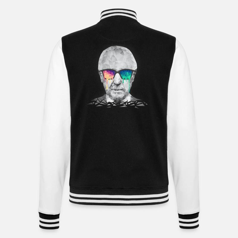 Albert Hofmann - Psychedelic Polygon Portrait - Veste Teddy - noir/blanc