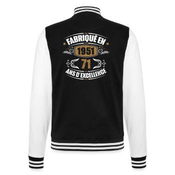 Fabriqué en 1951, 71 ans d'excellence - Veste Teddy - noir/blanc - Dos - Marisol (170cm)