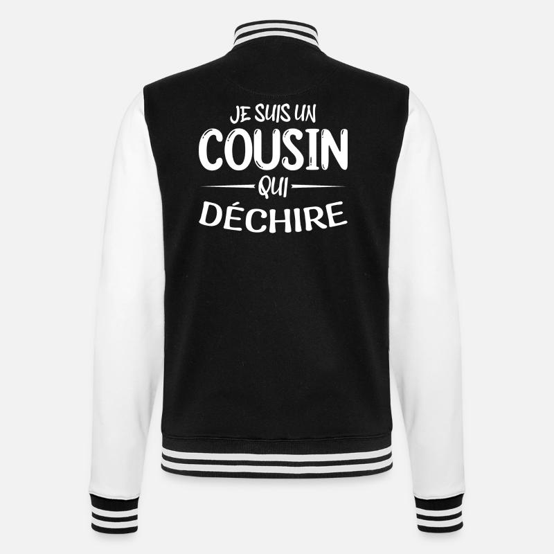 cousin qui déchire cadeau cousin - Veste Teddy - noir/blanc