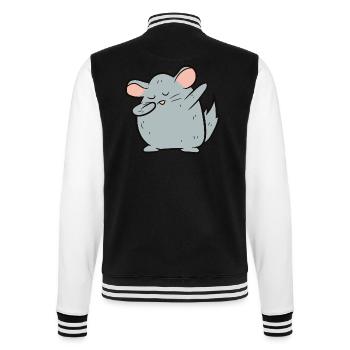Chinchilla - Dab, dabbing, dancing - College Sweat Jacket - black/white - Back - Marisol (170cm)