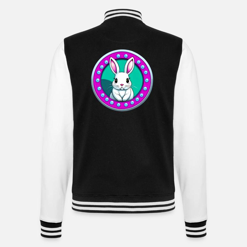 Easter Bunny pink white - College Sweat Jacket - black/white