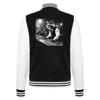 Raccoon / Animal / Photo / Wild / Funny / Robber - College Sweat Jacket - black/white - Back - Marisol (170cm)