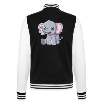 Niedlicher Elefant Für Kinder - College-Sweatjacke - Schwarz/Weiß - Hinten - Marisol (170cm)