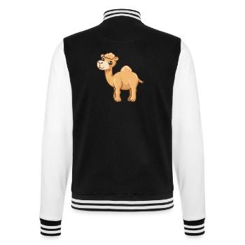 Cute Smiling Alpaca Motif - College Sweat Jacket - black/white - Back - Marisol (170cm)