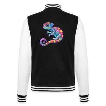 Colorful Chameleon Discovery Trip - College Sweat Jacket - black/white - Back - Marisol (170cm)