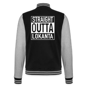 Straight OUTTA Lokanta - College-Sweatjacke - Schwarz/Grau meliert - Hinten - Marisol (170cm)