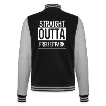 Straight OUTTA Freizeitpark - College-Sweatjacke - Schwarz/Grau meliert - Hinten - Marisol (170cm)
