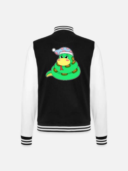 Snake Sleeping Nightcap - College Sweat Jacket - black/white