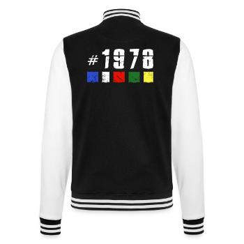 1978 anniversaire rétro vintage anniversaire NOUVEAU TIBET - Veste Teddy - noir/blanc - Dos - Marisol (170cm)