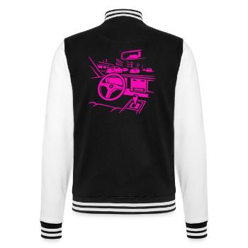 Neon Car Cockpit - College-Sweatjacke - Schwarz/Weiß - Hinten - Marisol (170cm)