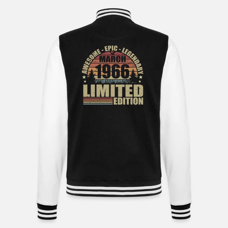Millésime Mars 1966 Anniversaire - mars 1966 - Veste Teddy - noir/blanc