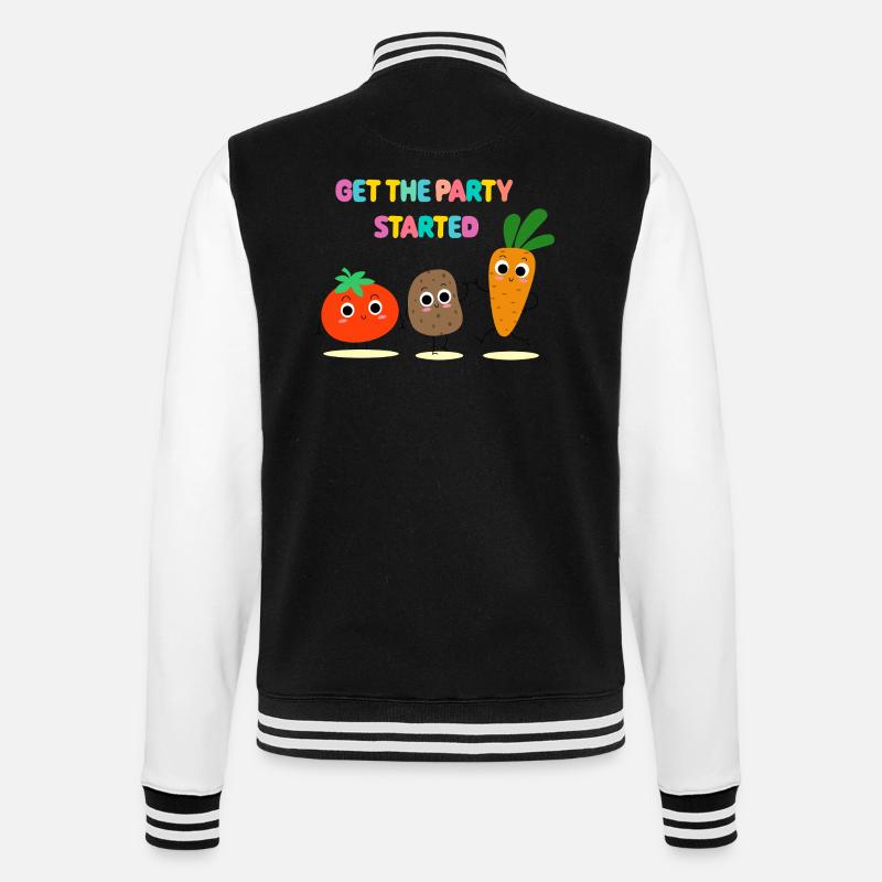 Veggie Party - Gemüseparty - Geschenkidee - College-Sweatjacke - Schwarz/Weiß