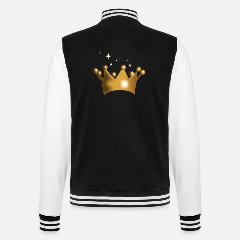 krone - College-Sweatjacke - Schwarz/Weiß
