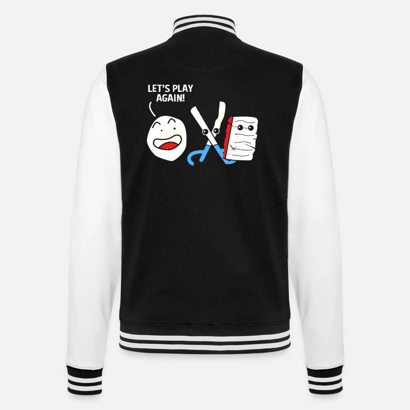 Schere Stein Papier - College-Sweatjacke - Schwarz/Weiß