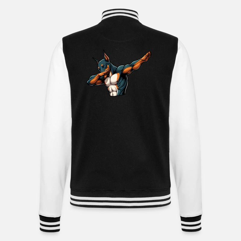 Cool Doberman Dabbing Bande Dessinée - Veste Teddy - noir/blanc