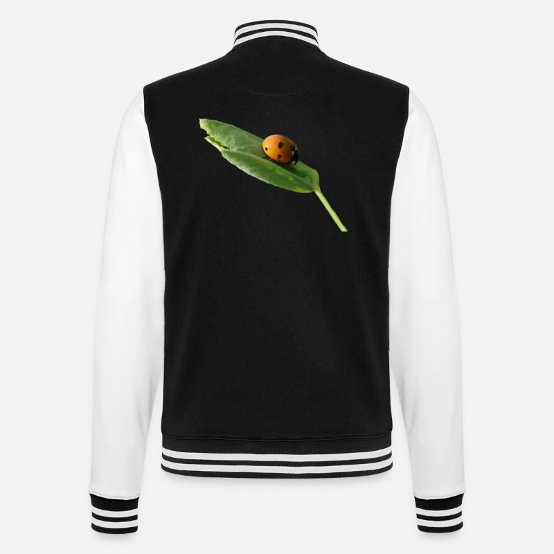 Lucky beetle ladybug without text - College Sweat Jacket - black/white