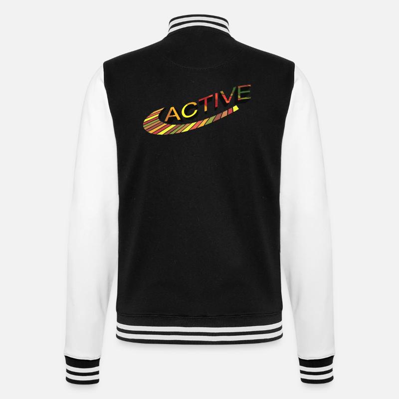 Active - from Abstractterry - College Sweat Jacket - black/white