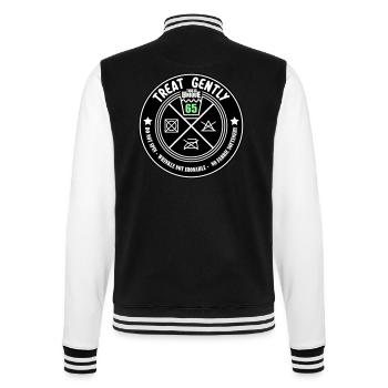 Gentle treatment Unique piece is 65 | Colors can be changed - College Sweat Jacket - black/white - Back - Marisol (170cm)