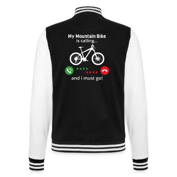 My Mountain bike is calling and i must go - College Sweat Jacket - black/white - Back - Marisol (170cm)