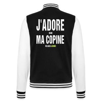 Jardinage ma copine me laisse jardiner humour - Veste Teddy - noir/blanc - Dos - Marisol (170cm)