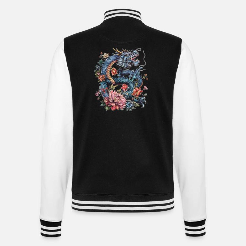 Blue Dragon - College Sweat Jacket - black/white