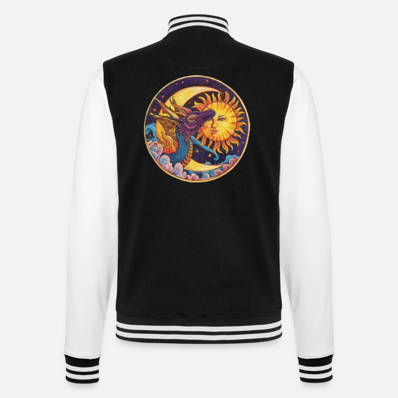 Sun Motif - College Sweat Jacket - black/white