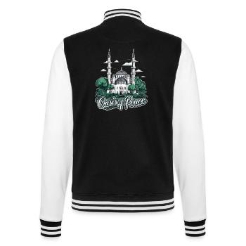 Majestätische Moschee & islamische Kultur - College-Sweatjacke - Schwarz/Weiß - Hinten - Marisol (170cm)