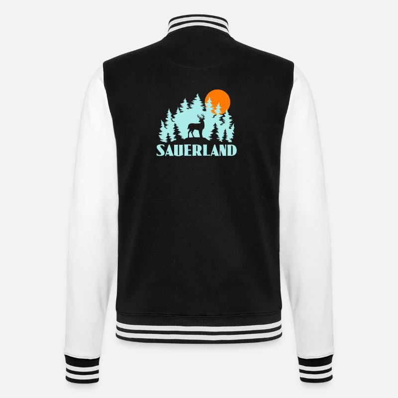 Sauerland - College-Sweatjacke - Schwarz/Weiß