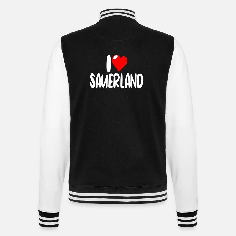 Sauerland - College-Sweatjacke - Schwarz/Weiß