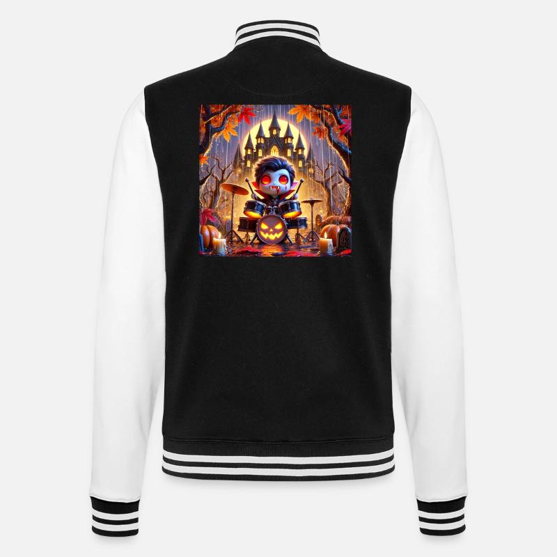 Vampir Halloween Schläger - College-Sweatjacke - Schwarz/Weiß