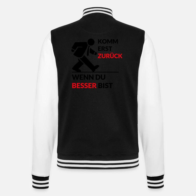 Design "Comeback Statement" - College Sweat Jacket - black/white