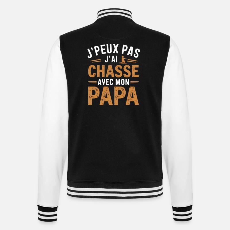 chasse avec mon papa - Veste Teddy - noir/blanc