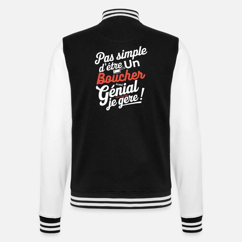 Butcher also awesome - College Sweat Jacket - black/white