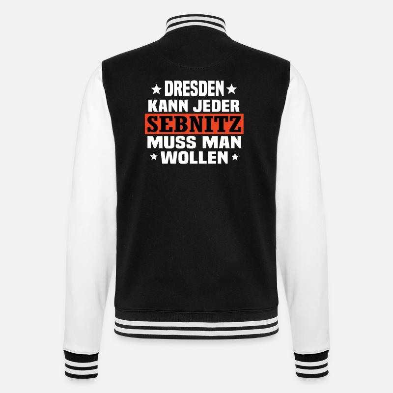 Sebnitz - College-Sweatjacke - Schwarz/Weiß