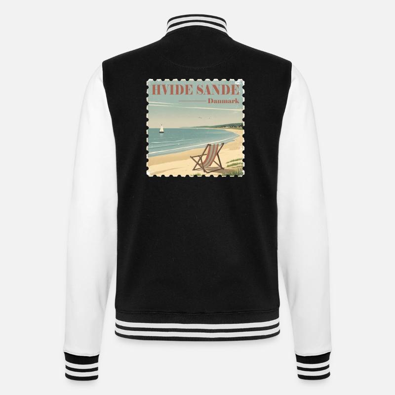 Hvide Sande, Danemark - Veste Teddy - noir/blanc