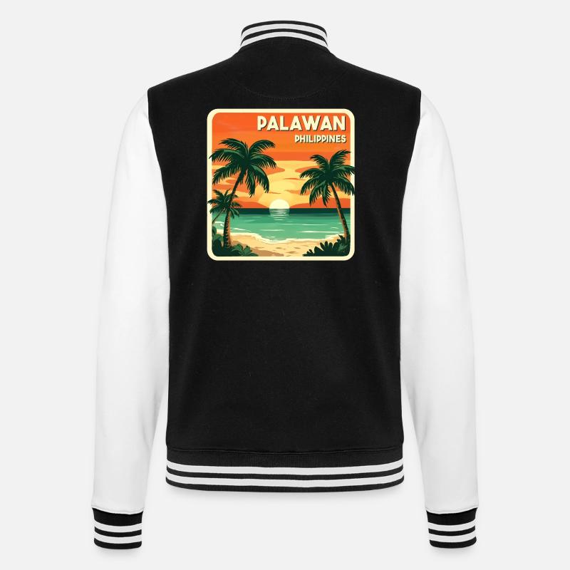 Palawan Philippines - College-Sweatjacke - Schwarz/Weiß
