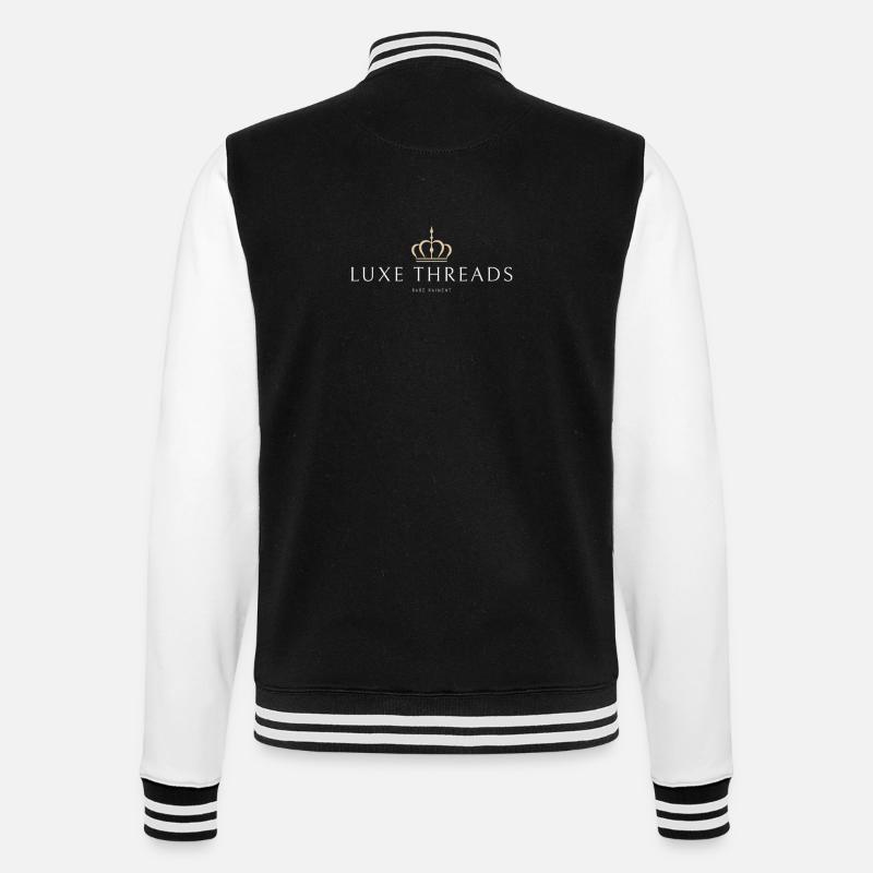 Luxe Threads - College Sweat Jacket - black/white