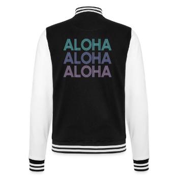 Aloha Aloha Aloha | Colors can be changed - College Sweat Jacket - black/white - Back - Marisol (170cm)