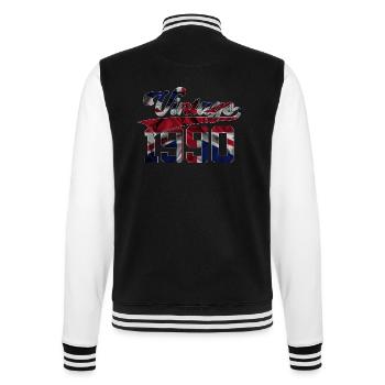 VINTAGE 1990 UK 36TH BIRTHDAY - College Sweat Jacket - black/white - Back - Marisol (170cm)