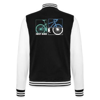 Fahrrad Fahrradkette Fahrradfahrer bikemosaik ride - College-Sweatjacke - Schwarz/Weiß - Hinten - Marisol (170cm)