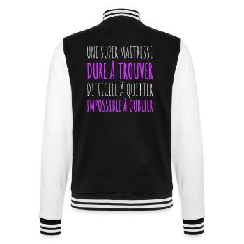 Super maitresse cadeau pour maîtresse d' école - Veste Teddy - noir/blanc - Dos - Marisol (170cm)