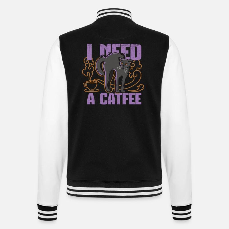 Par Catfee - Veste Teddy - noir/blanc