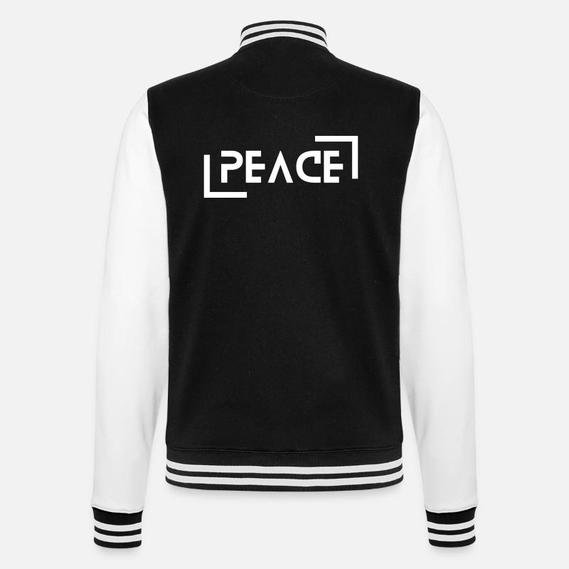 Peace - College-Sweatjacke - Schwarz/Weiß