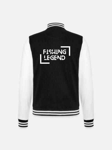 fishing legend fisherman fishing - College-Sweatjacke - Schwarz/Weiß