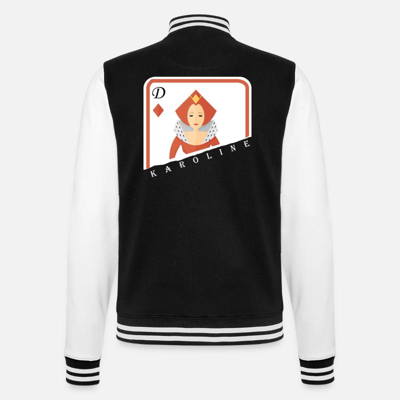 Karoline Dame Kartenspiel ! - College-Sweatjacke - Schwarz/Weiß
