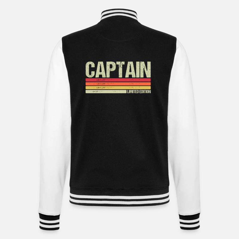 Captain - College-Sweatjacke - Schwarz/Weiß
