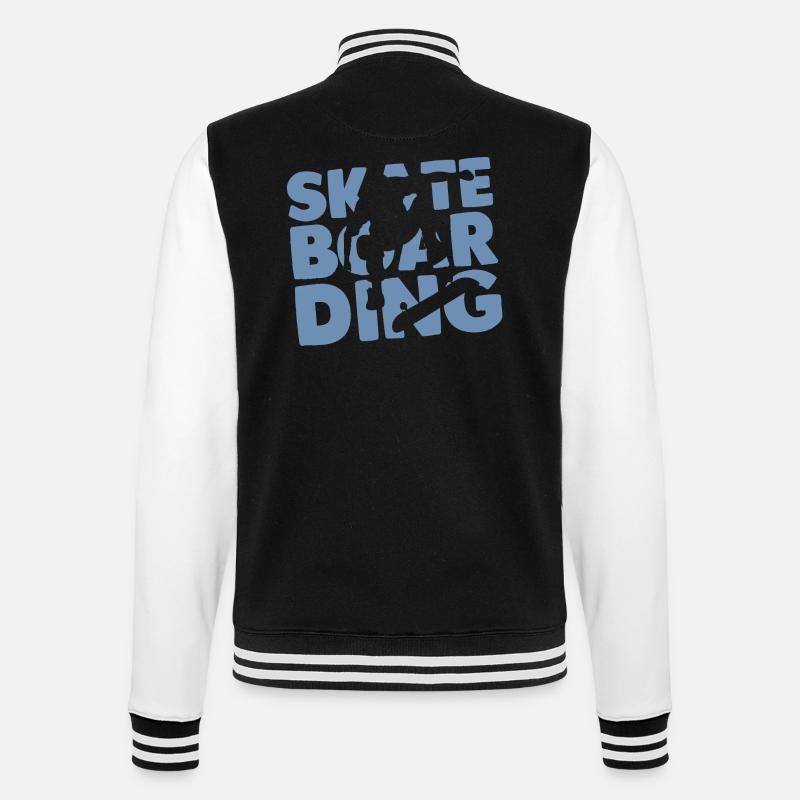Skateboard Skateboarder - College Sweat Jacket - black/white