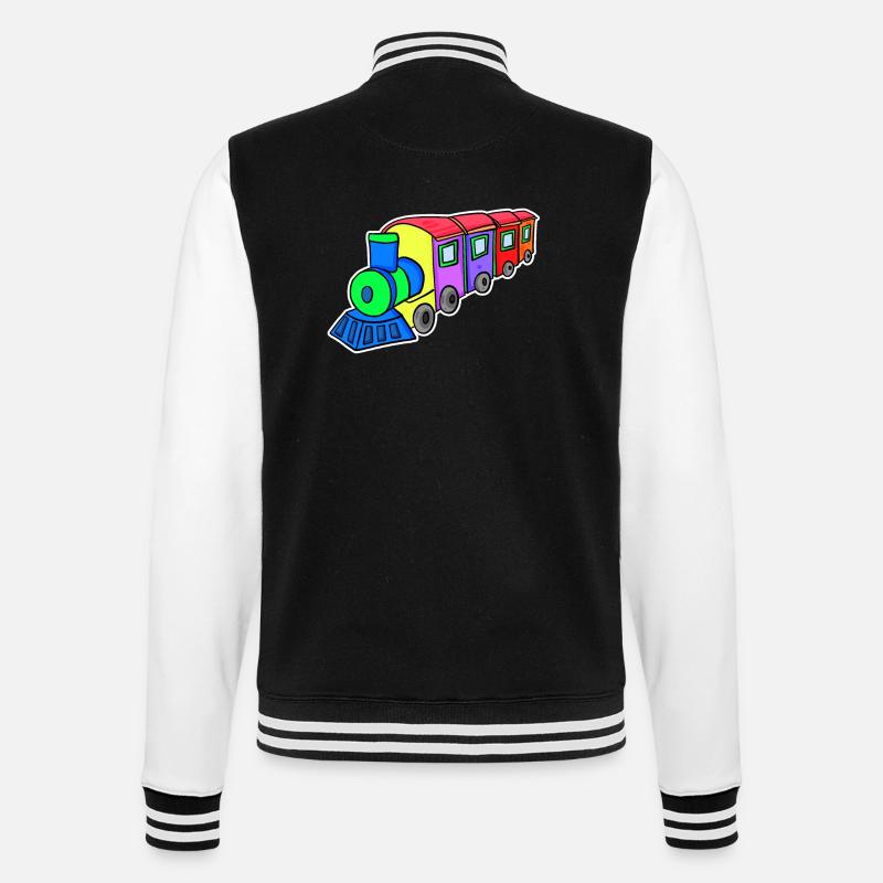 Eisenbahn Dampflok Kinder - College-Sweatjacke - Schwarz/Weiß