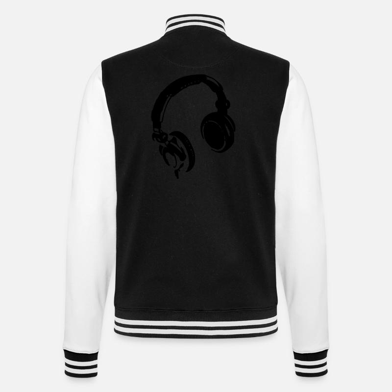 Kopfhörer - College-Sweatjacke - Schwarz/Weiß
